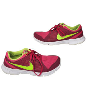 Nike Shoes Youth 5 Womens 6.5 Magenta Pink Neon Green Low Top Tennis Running